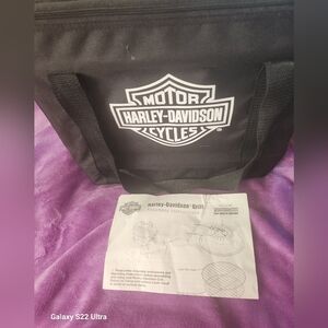 Harley-Davidson Black Charcoal Grill w Nylon Zip Bag - NEW NEVER OPENED